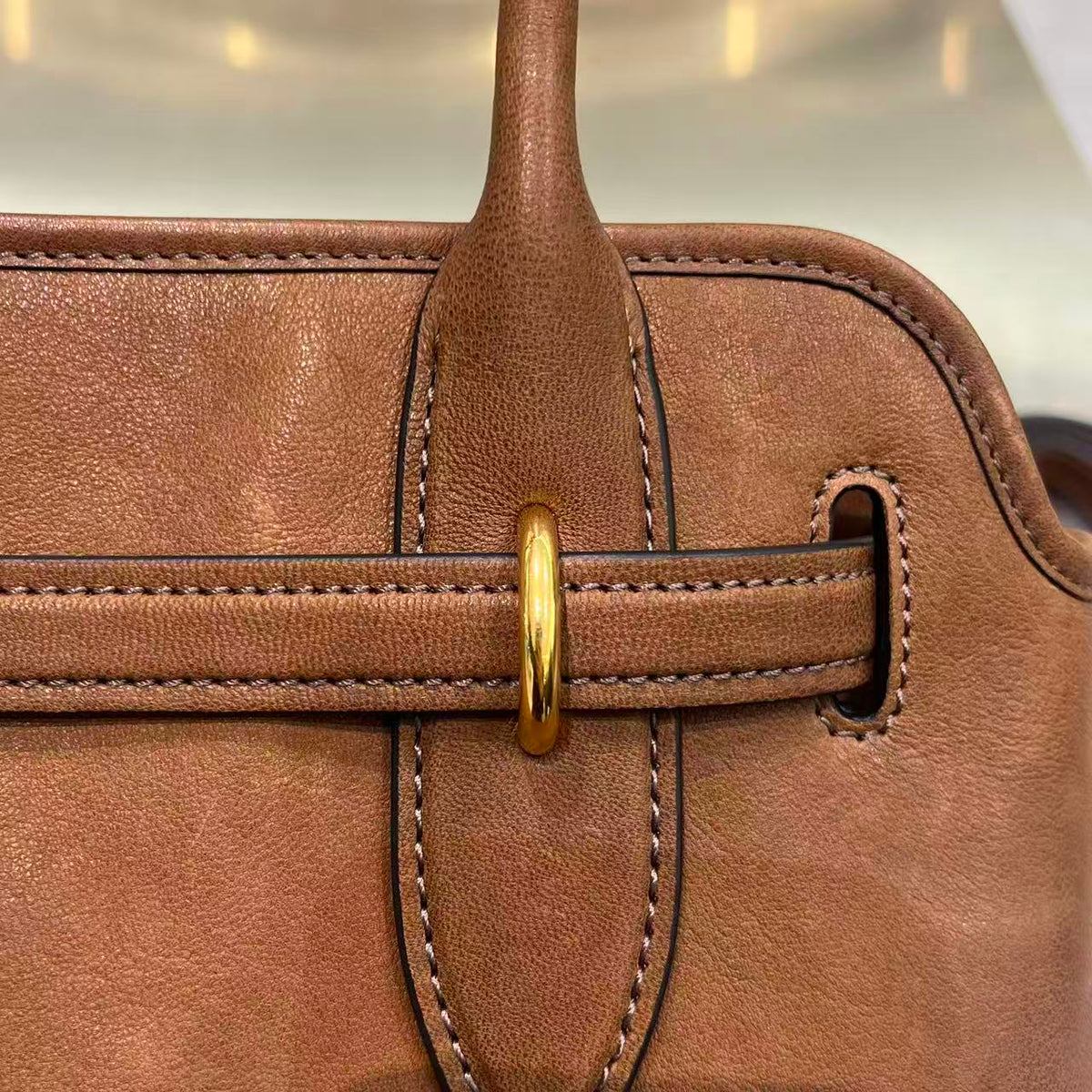 MiuMiu 2026 Aventure Tote Bag 30cm Canvas Leather