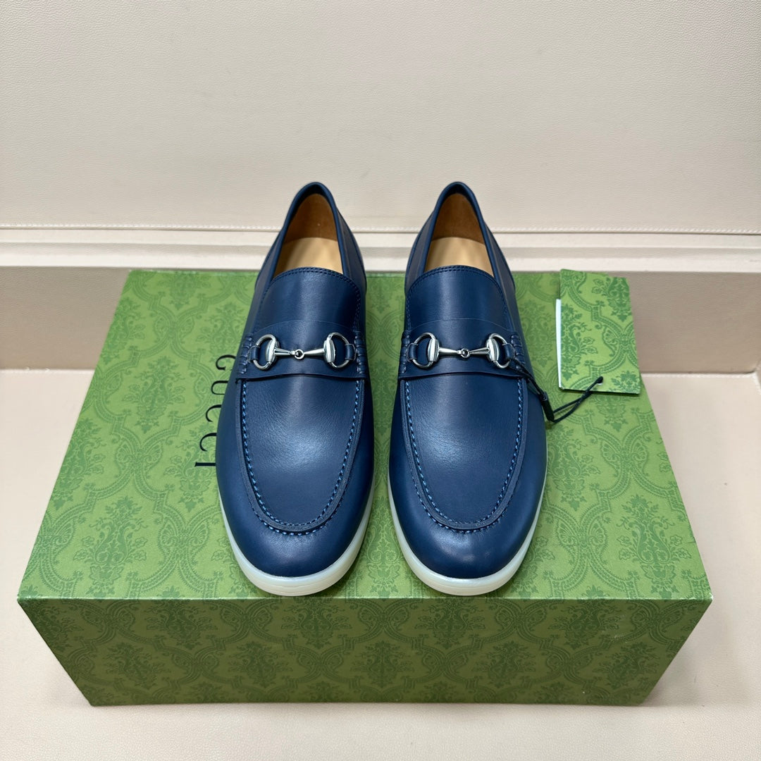 GG Men's Horsebit Loafer Blue Cowhide 603567
