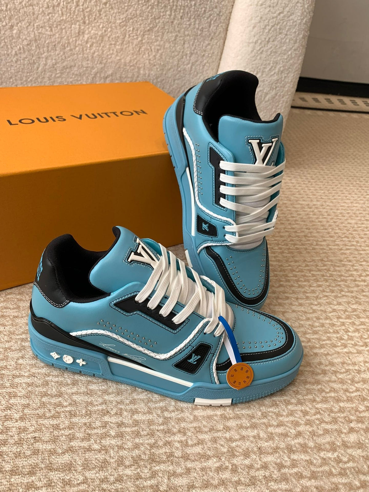 LV Trainer Sneaker Blue Cowhide