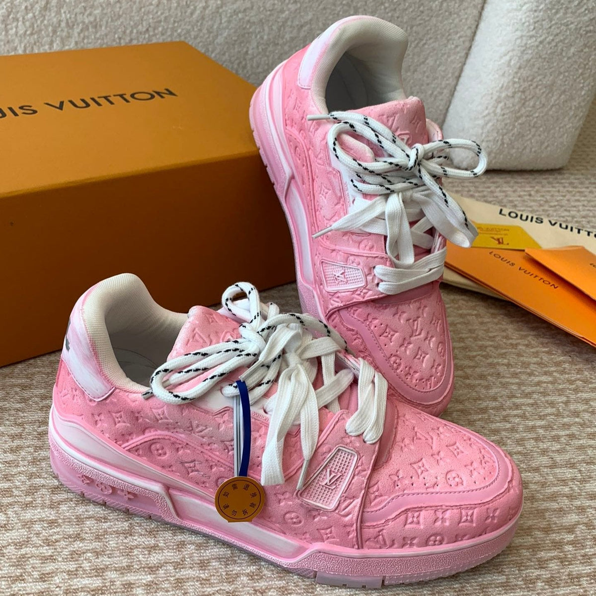 LV Trainer Sneaker 30mm Pink Cowhide