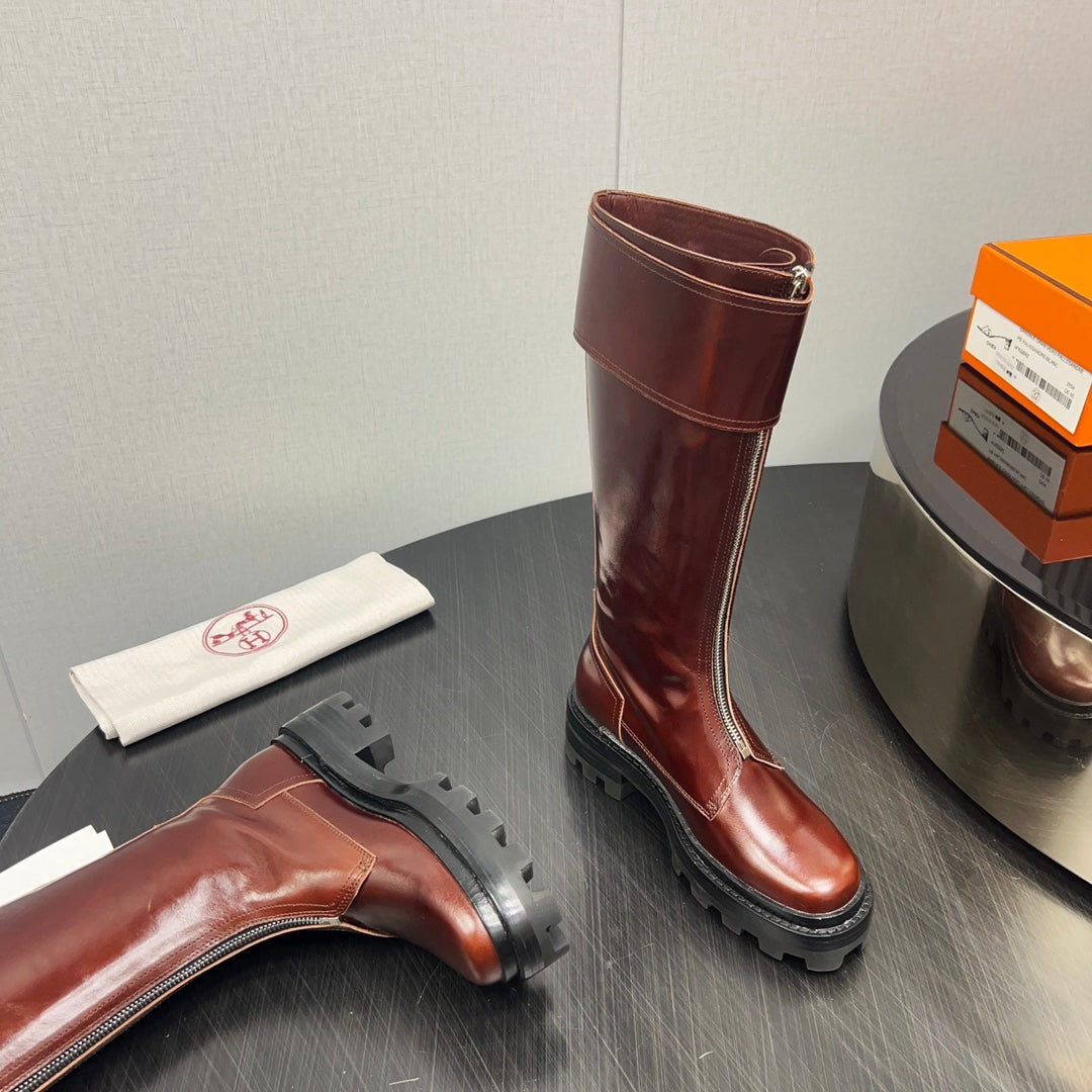 HM High Boots 30mm Red Brown Cowhide 952463
