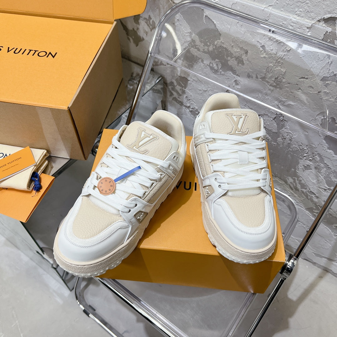 LV Sneaker LV Trainer Cream mix White Cowhide 221022