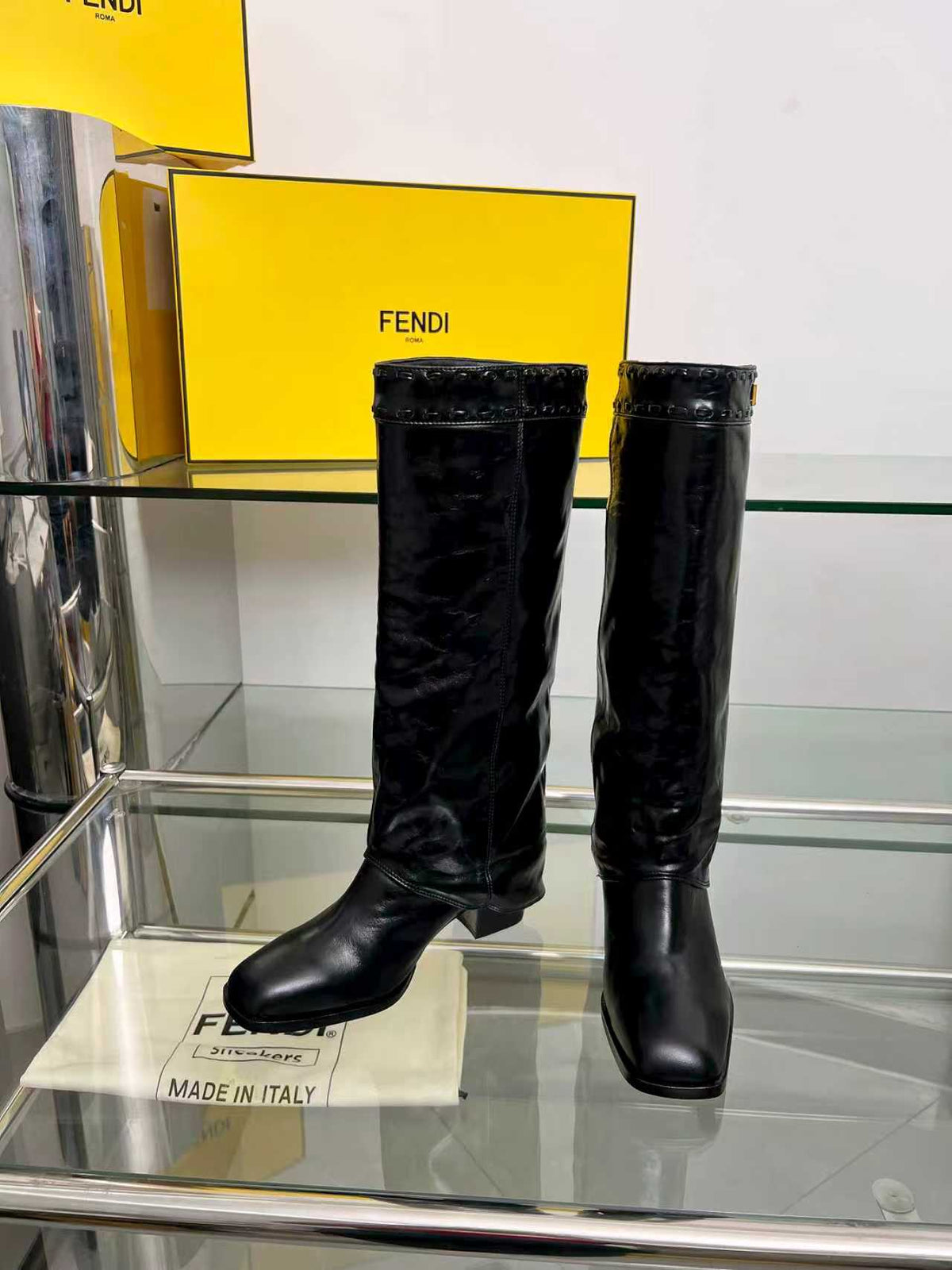 FENDI High boots  black calfskin 521231