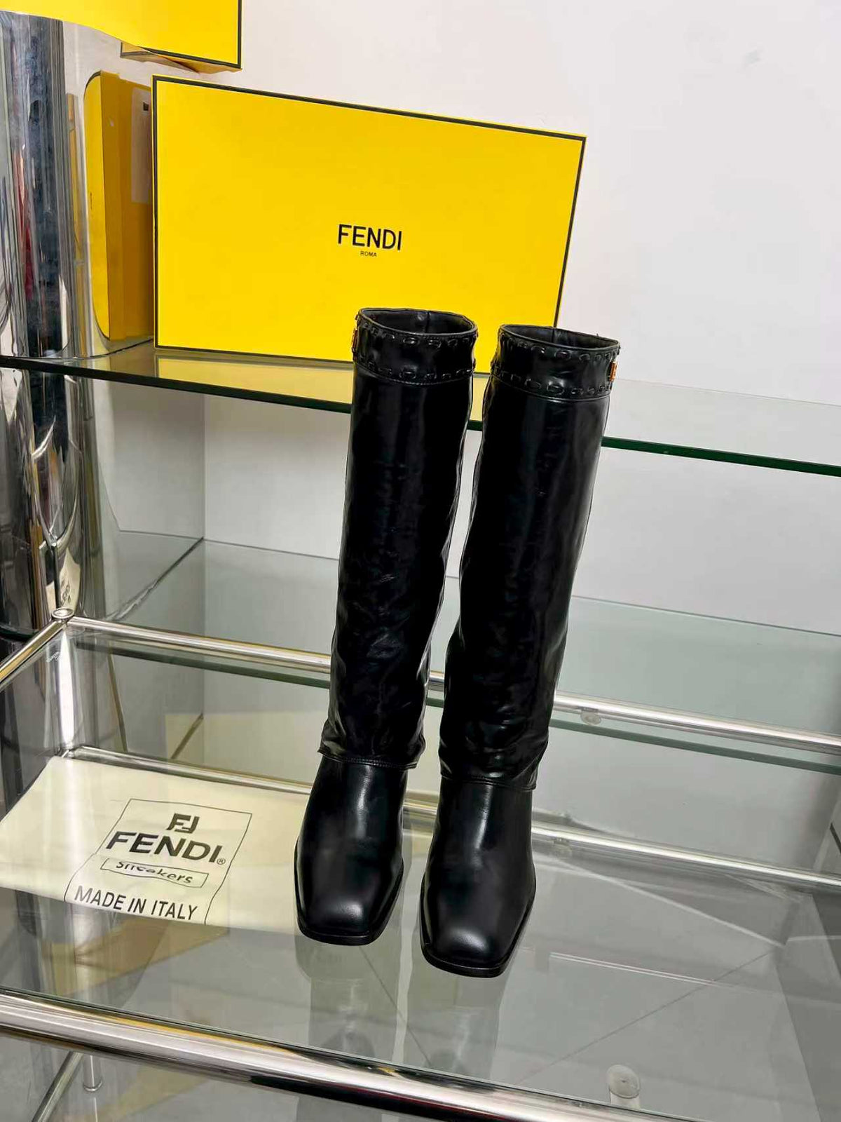FENDI High boots  black calfskin 521231