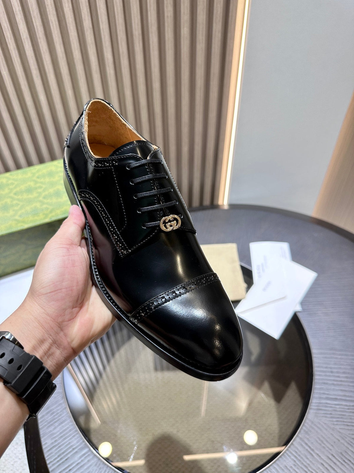 GG Men's Jordaan Shoe Black Patent Leather 527837