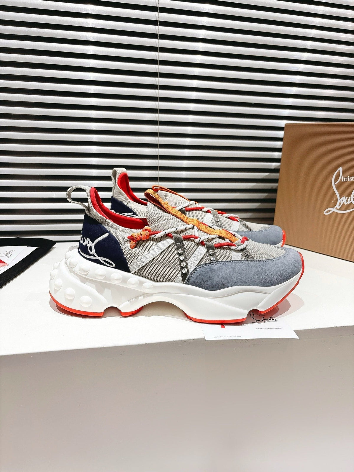 CL 25 Trailnrun Sneaker Grey Blue Calfskin Mesh 323168