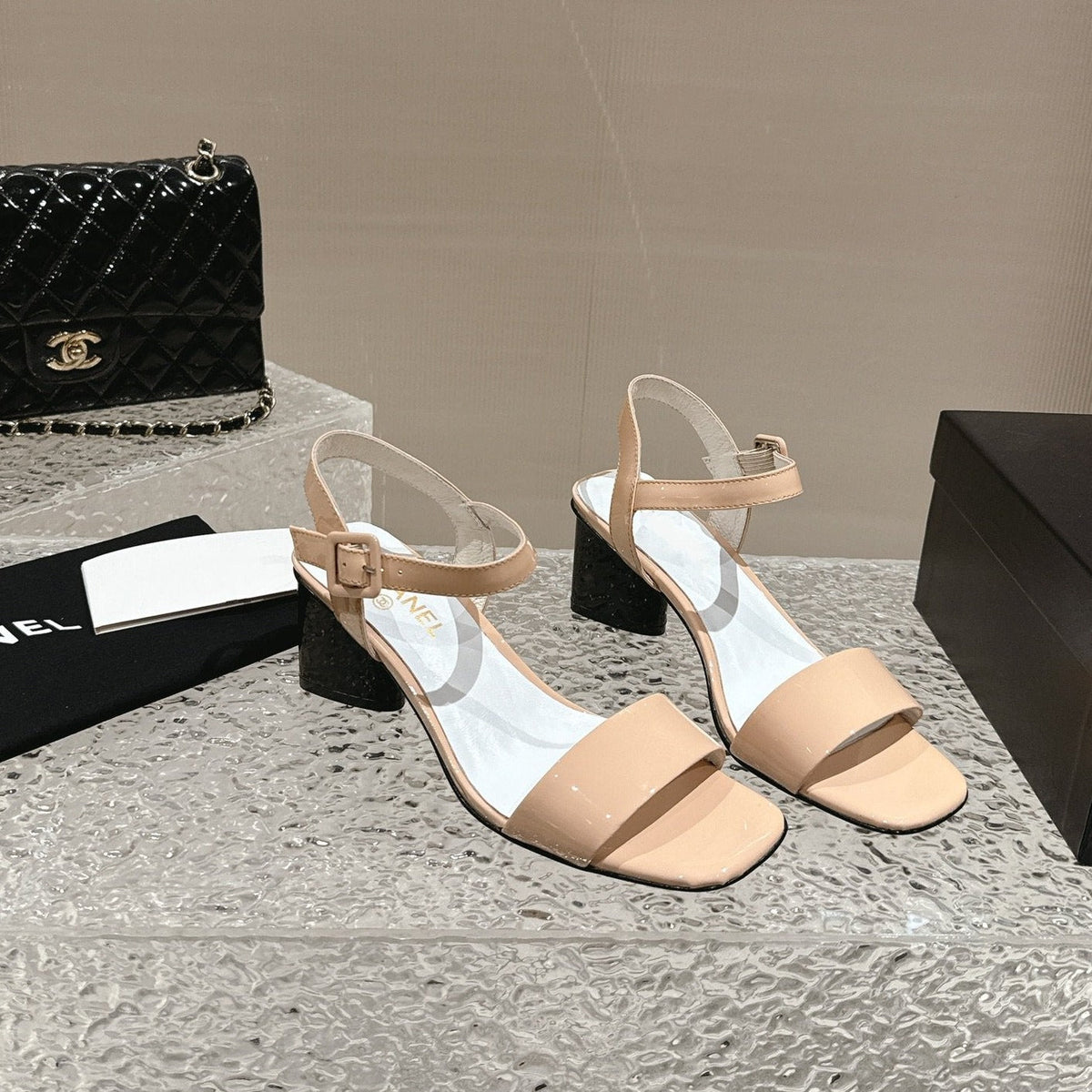 slingbacks sandal 60 white beige patent calfskin
