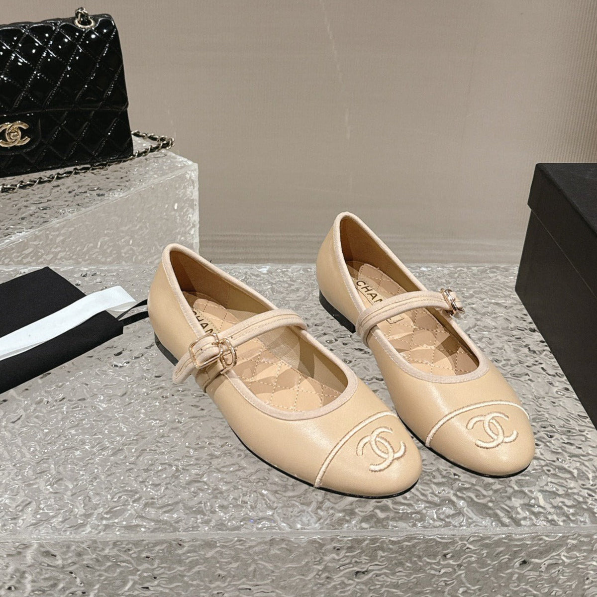 mary janes beige calfskin