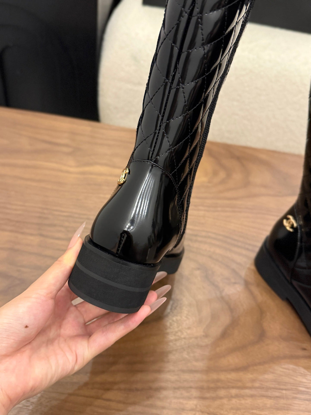 Chanel 2026 Quilted Boots Black Leather 173403