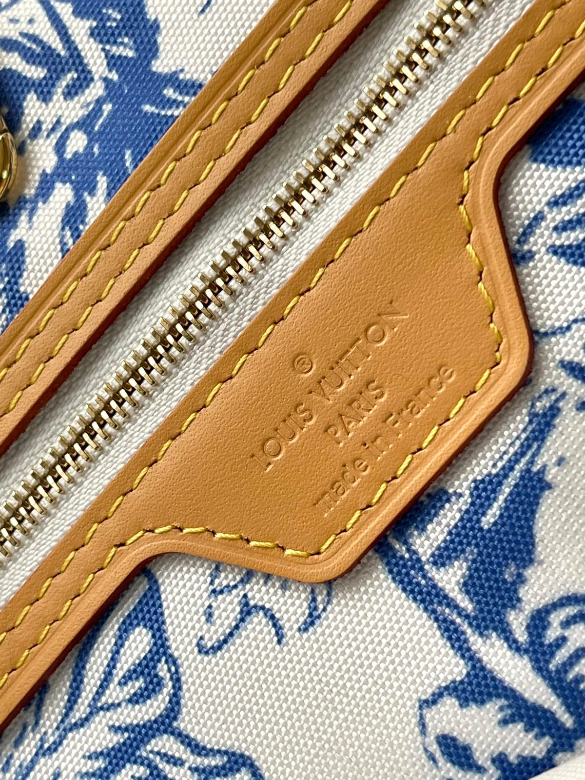 NEVERFULL MM 31 IN LAGOON BLUE MONOGRAM TILES CANVAS