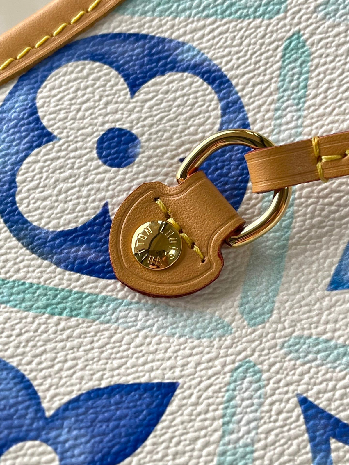 NEVERFULL MM 31 IN LAGOON BLUE MONOGRAM TILES CANVAS