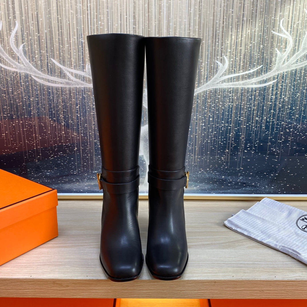 HM Justine Boot In Black Cowhide 987482