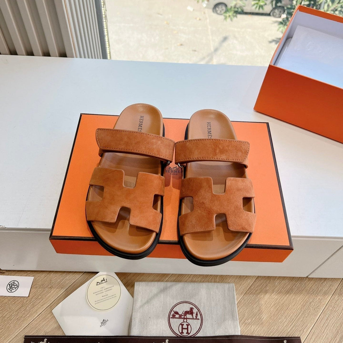 HM Chypre Sandal Caramel Brown Suede 202810