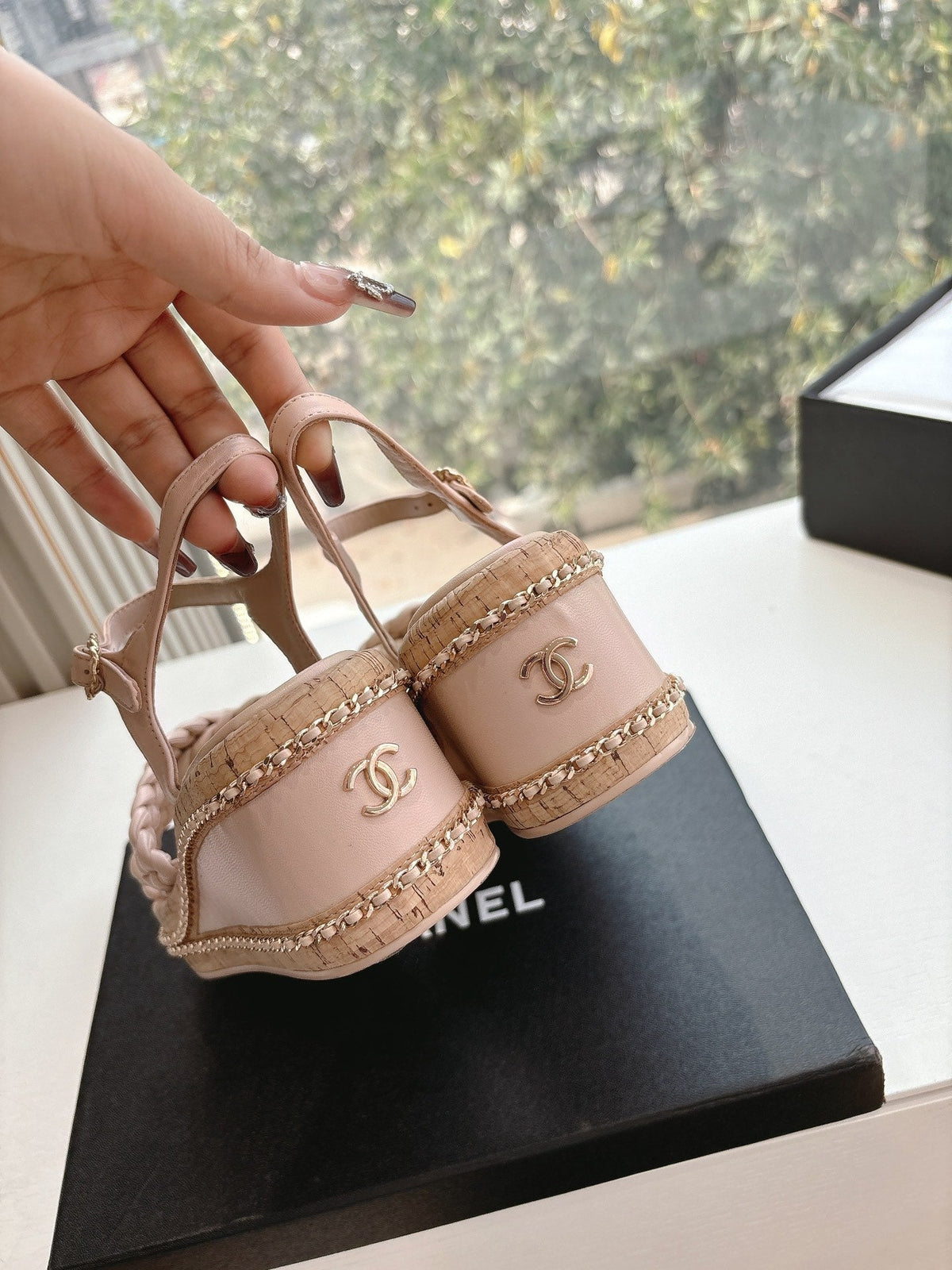 CC Mules Sandals Pink Nude 6cm Lambskin 202887