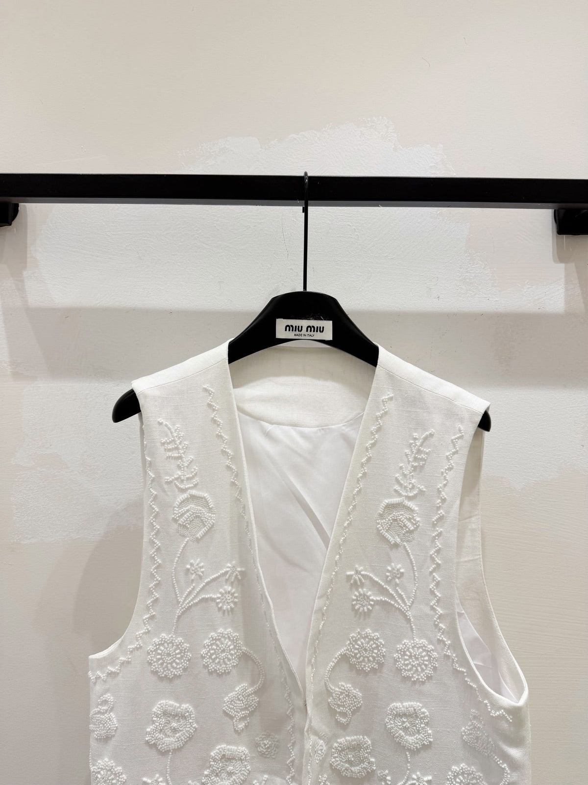 Miumiu 2026 Vest With Double-sided Floral Pattern White Cotton