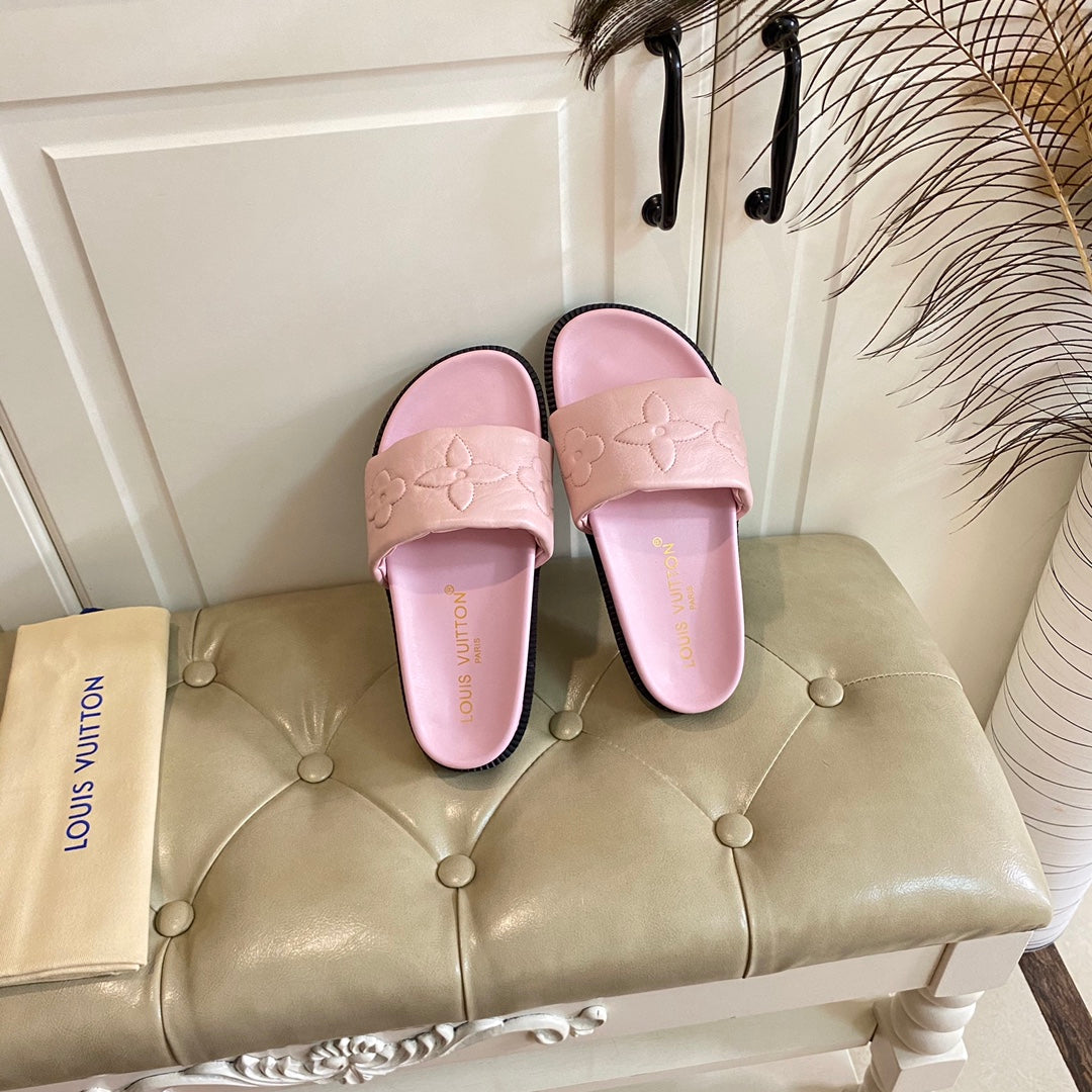 LV Shore Flat Comfort Mule Pink Lambskin
