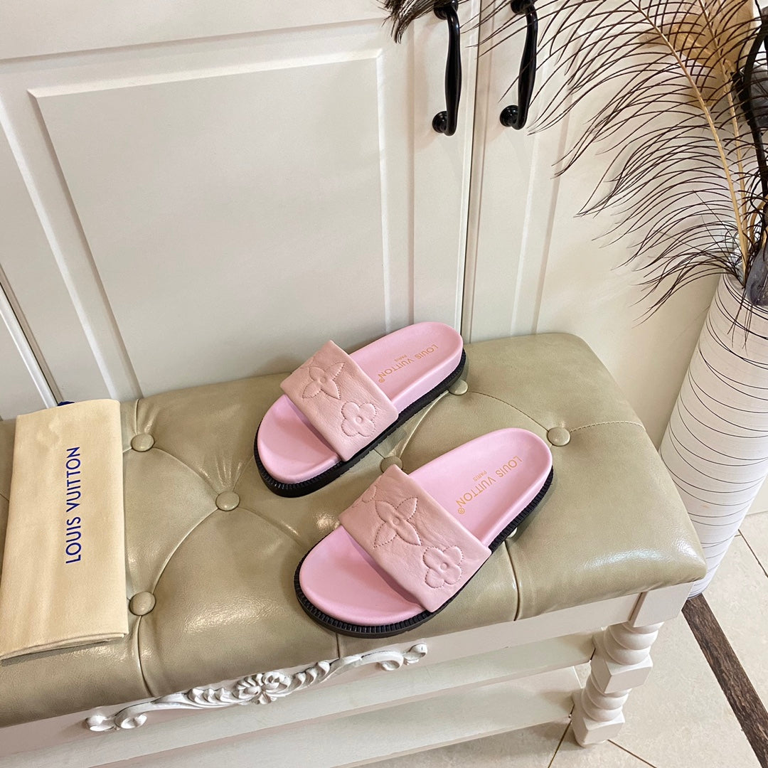 LV Shore Flat Comfort Mule Pink Lambskin