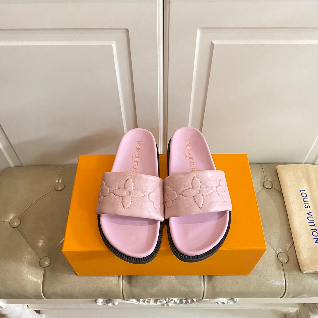 LV Shore Flat Comfort Mule Pink Lambskin