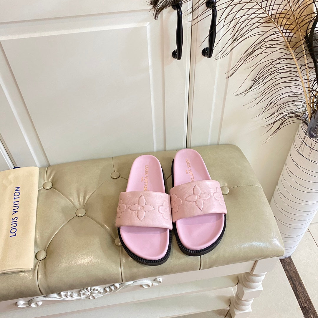 LV Shore Flat Comfort Mule Pink Lambskin