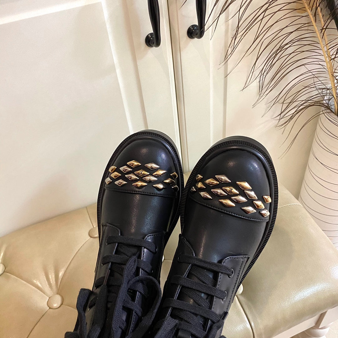 LV Citizen Flat Ranger Boot Black Lambskin