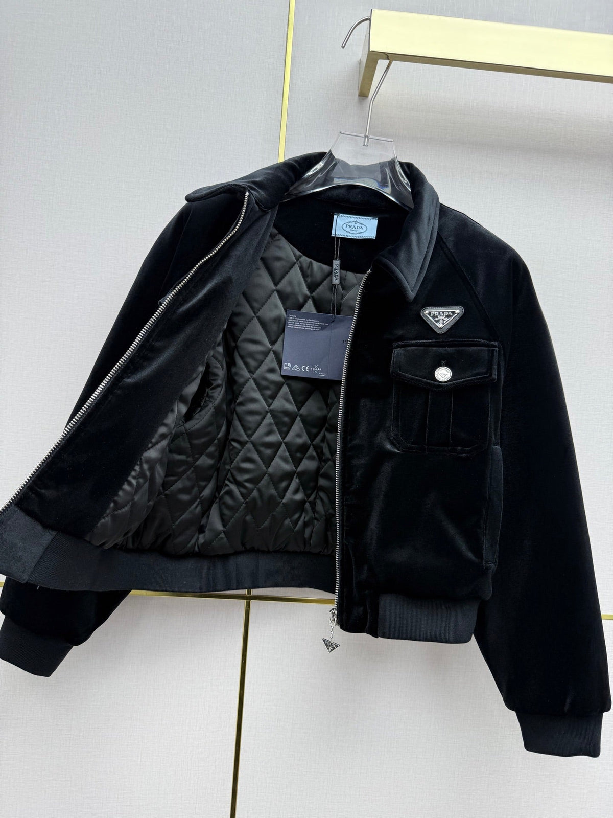 Prada 2025 Jacket Black Silk Velvet