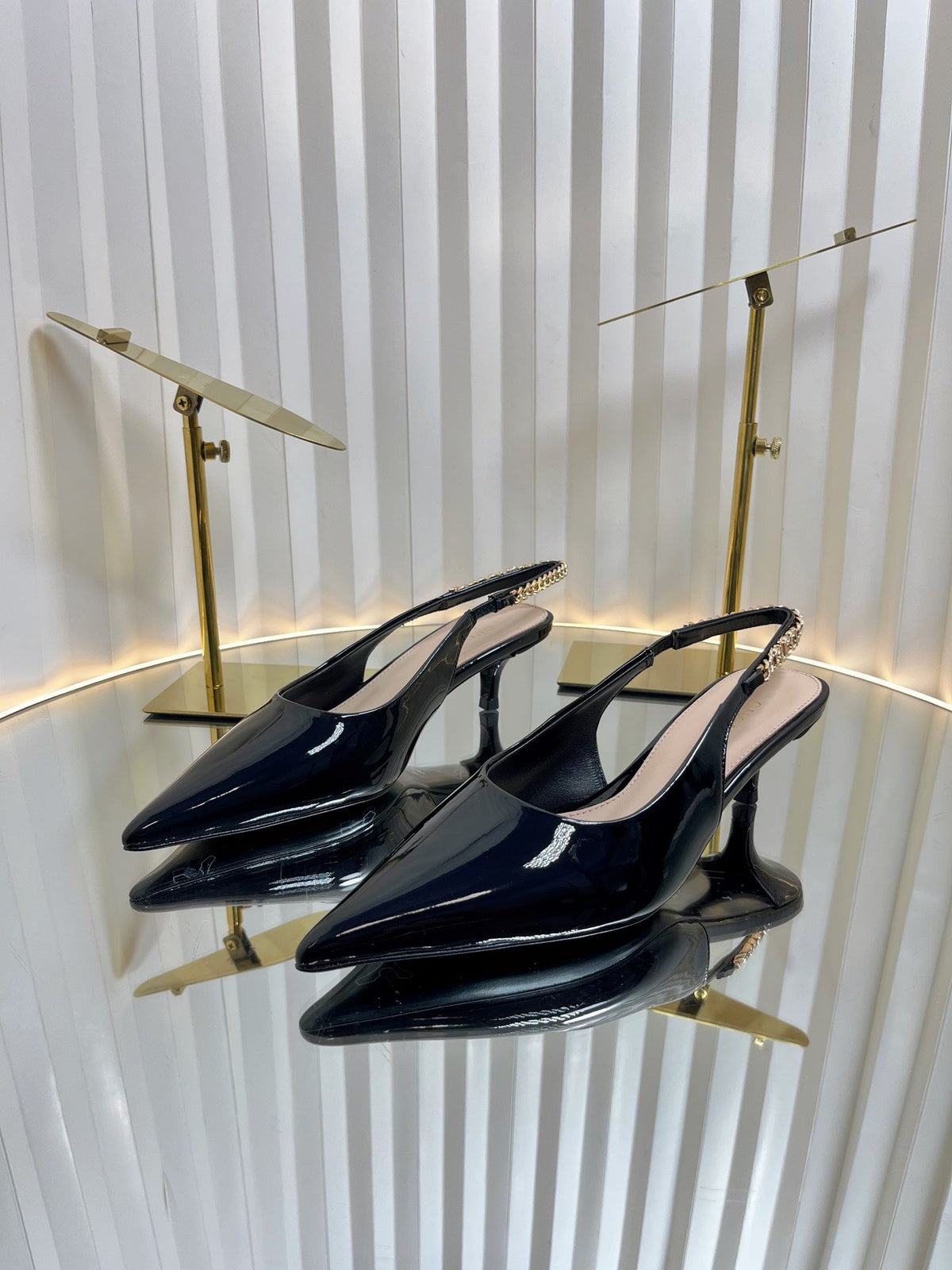GG Gucci Signoria Slingback pump 50mm Black Patent Leather 234256