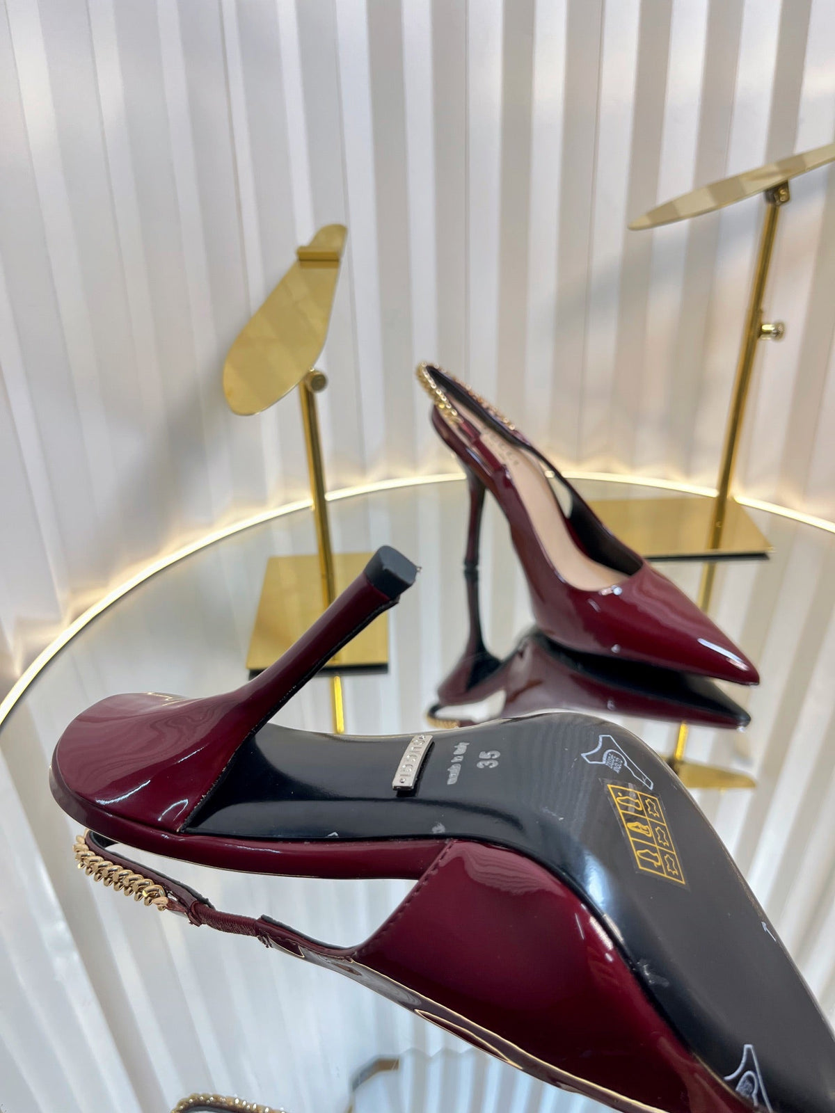 GG Gucci Signoria Slingback pump 100mm Red Patent Leather 234259