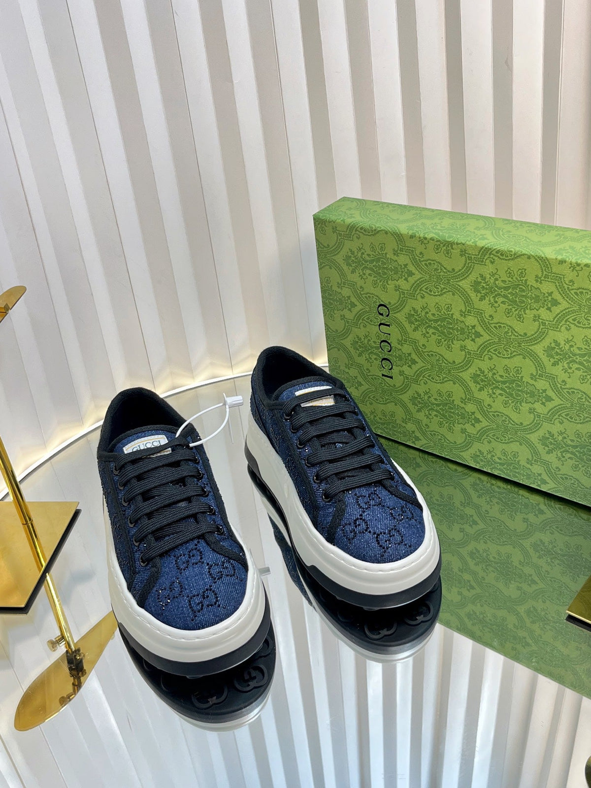 GG Women's GG sneaker Navy Blue Monogram Fabric 234265