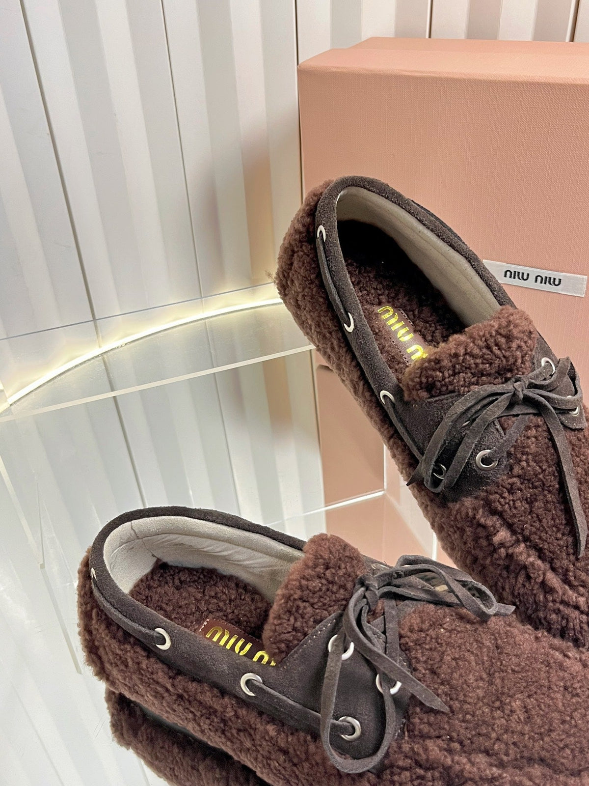 Miumiu 25 Loafer Chocolate Brown Wool 548412