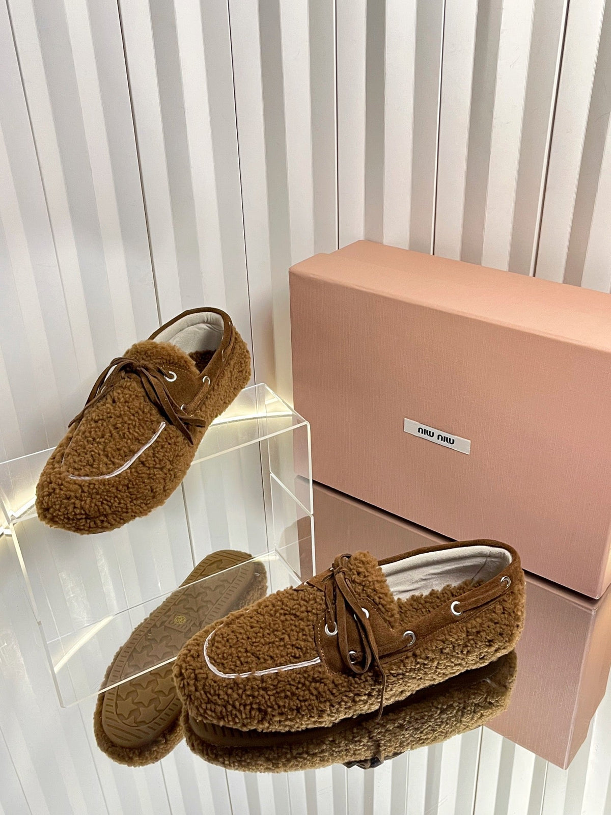 Miumiu 25 Loafer Brown Wool 548414
