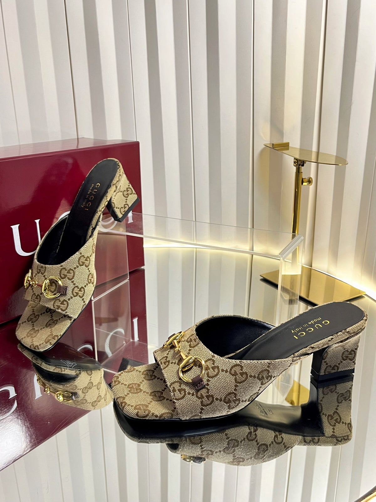 Gucci 2026 Slide Sandals 50mm Monogram Canvas 768119