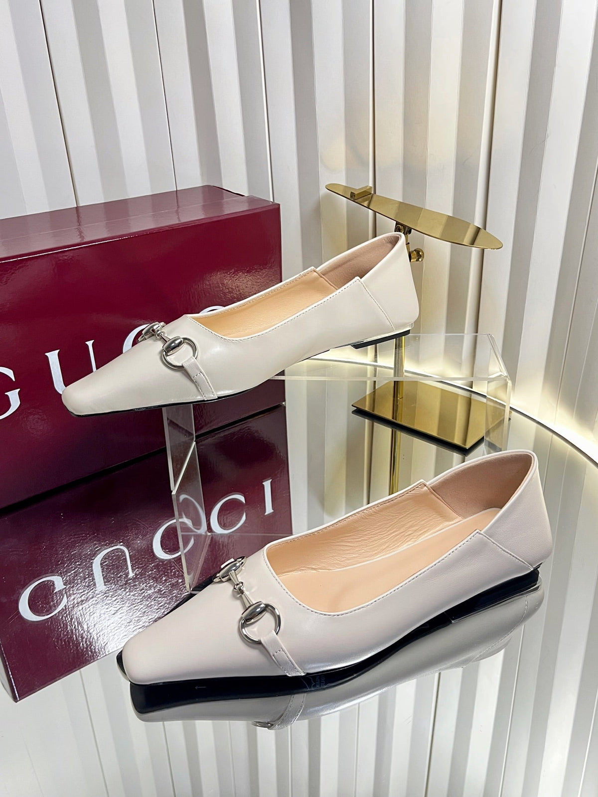 Gucci 2026 GG Horsebit Ballet Flats Leather 768138