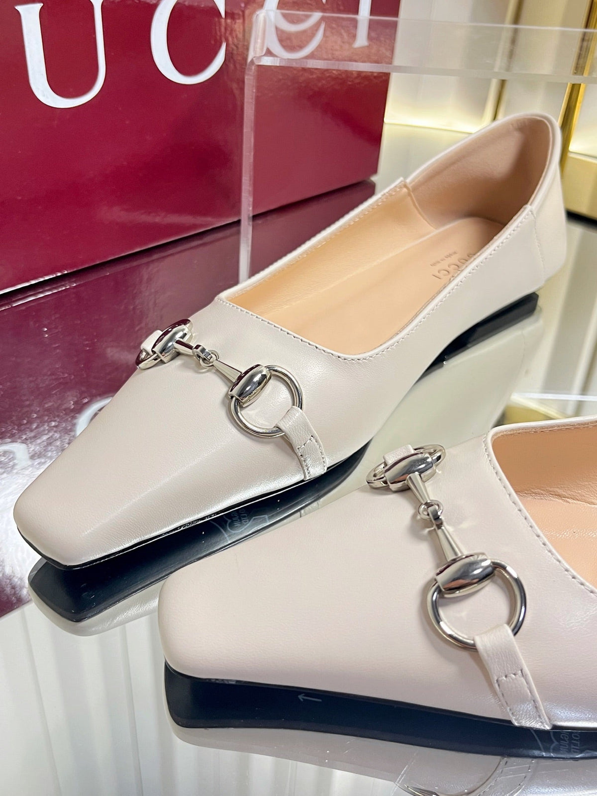 Gucci 2026 GG Horsebit Ballet Flats Leather 768138