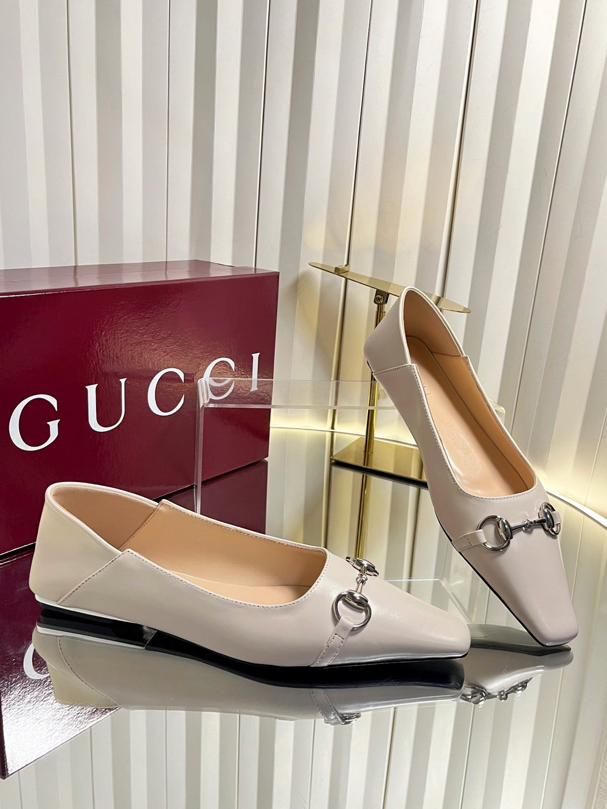 Gucci 2026 GG Horsebit Ballet Flats Leather 768138