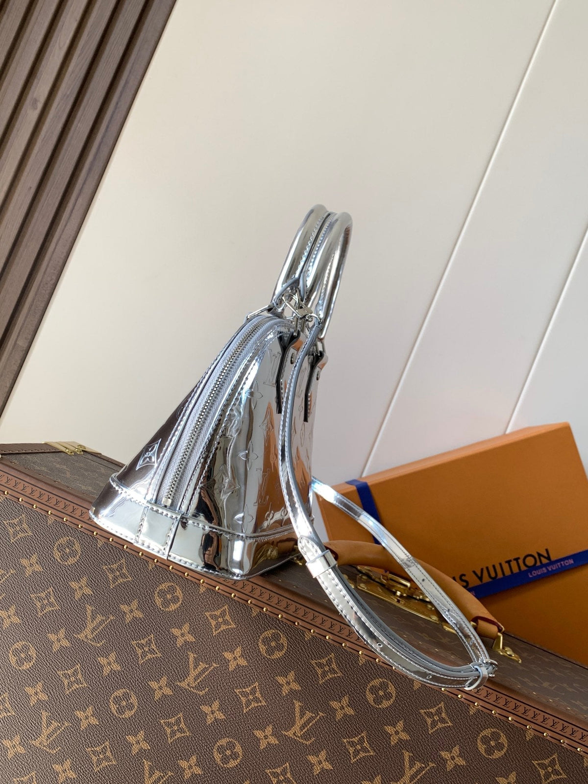 LV 2026 Alma BB Handbag 23cm Silver Canvas 281390