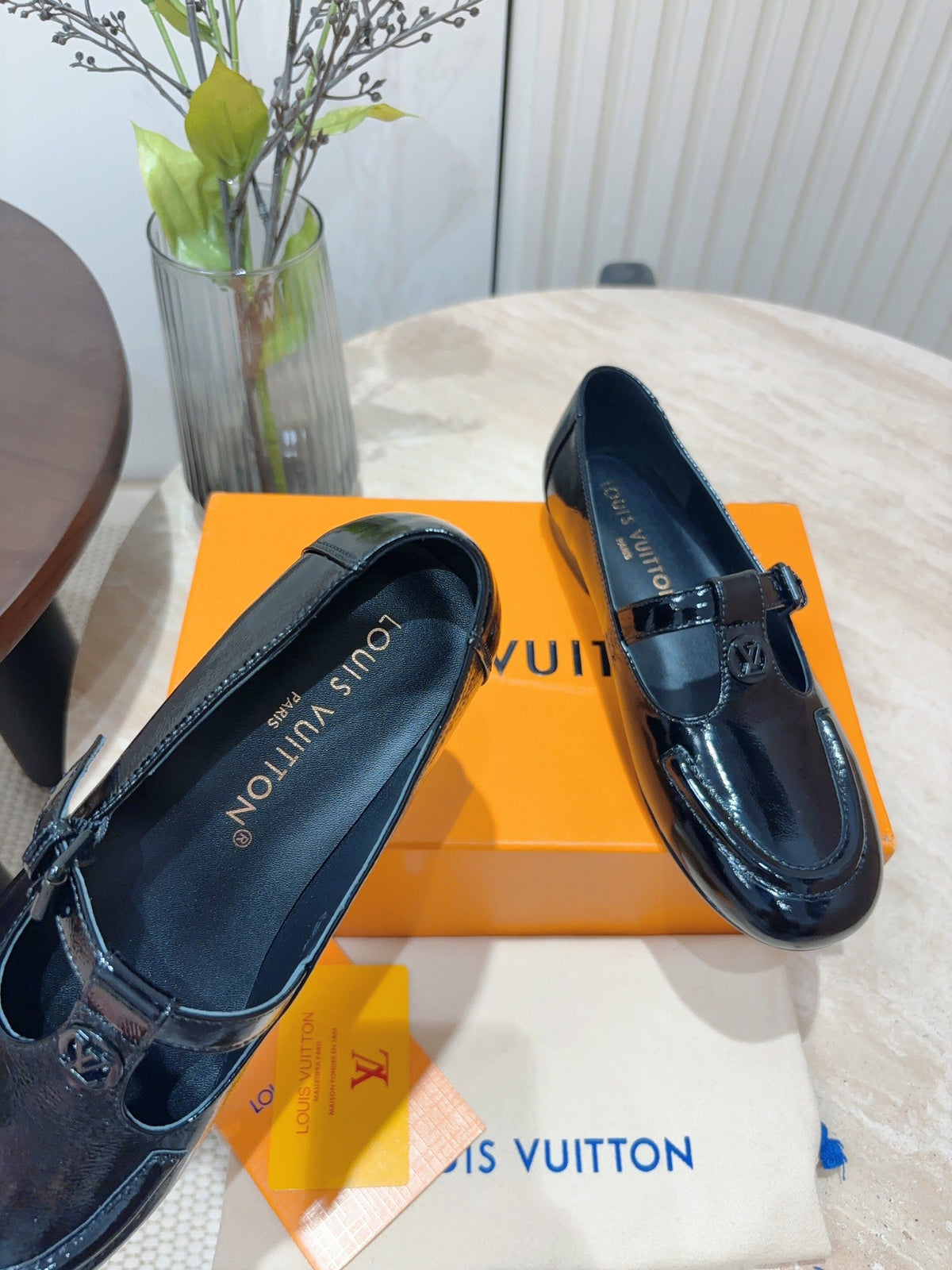 LV Soho Flat Mary Jane Black Cowhide