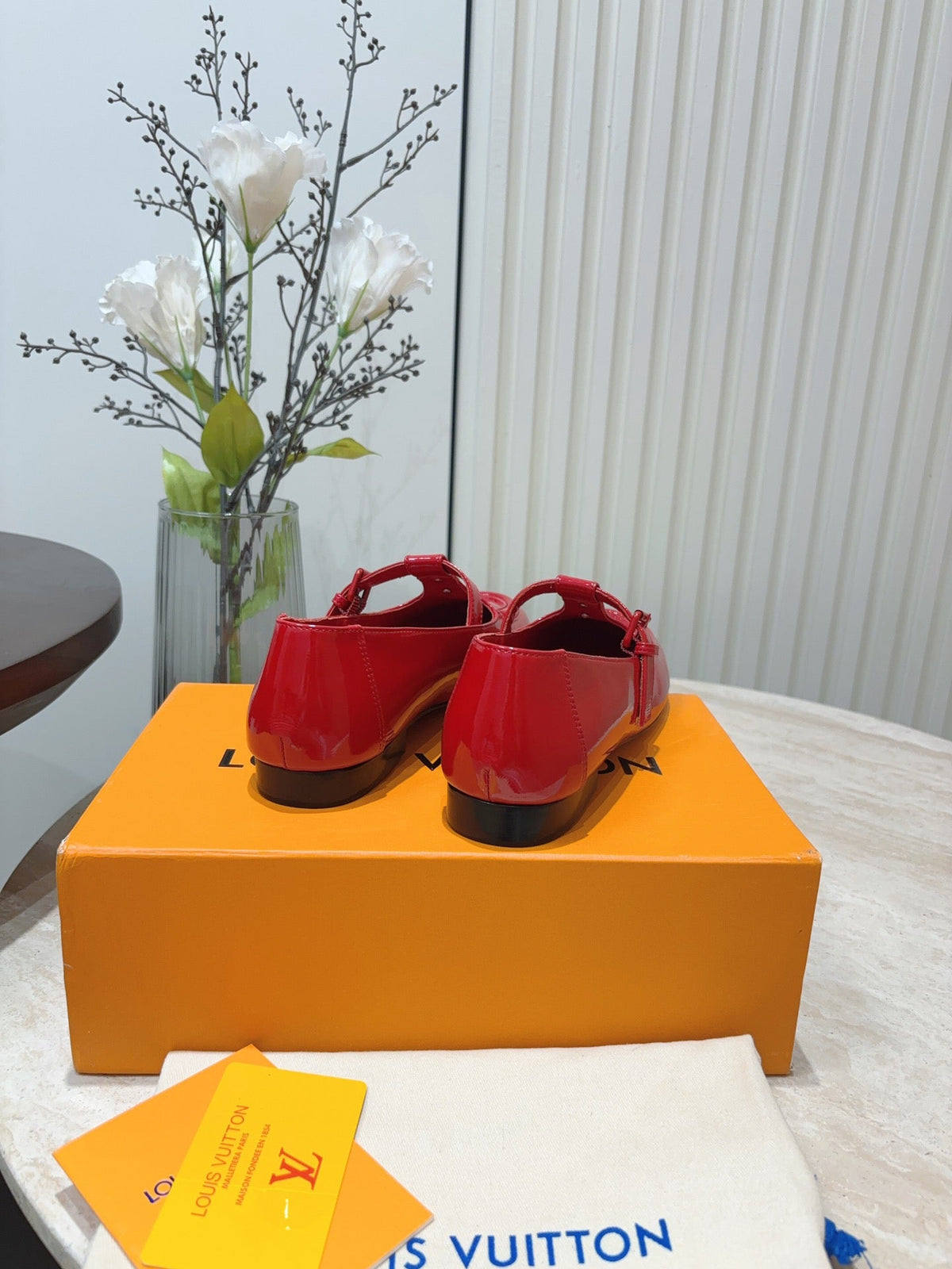 LV Soho Flat Mary Jane Red Cowhide