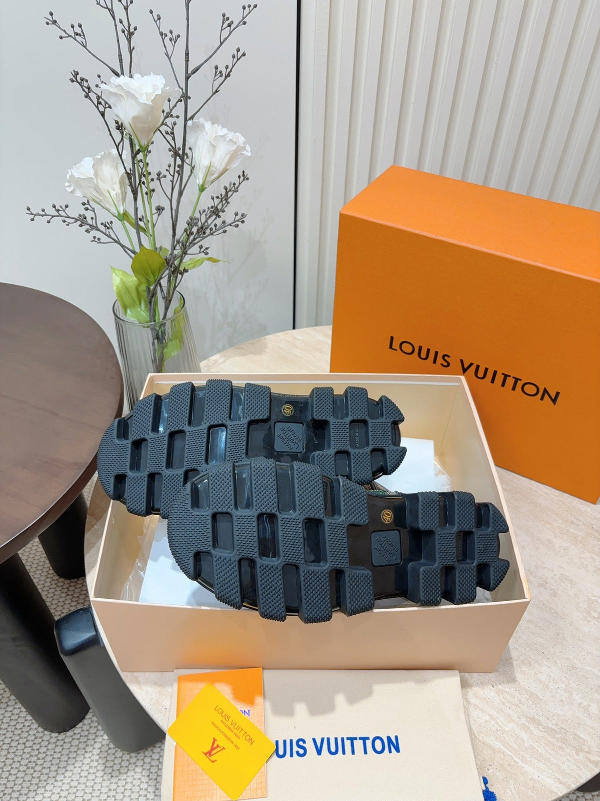 LV Checker Combat Boot Black Plaid Calfskin