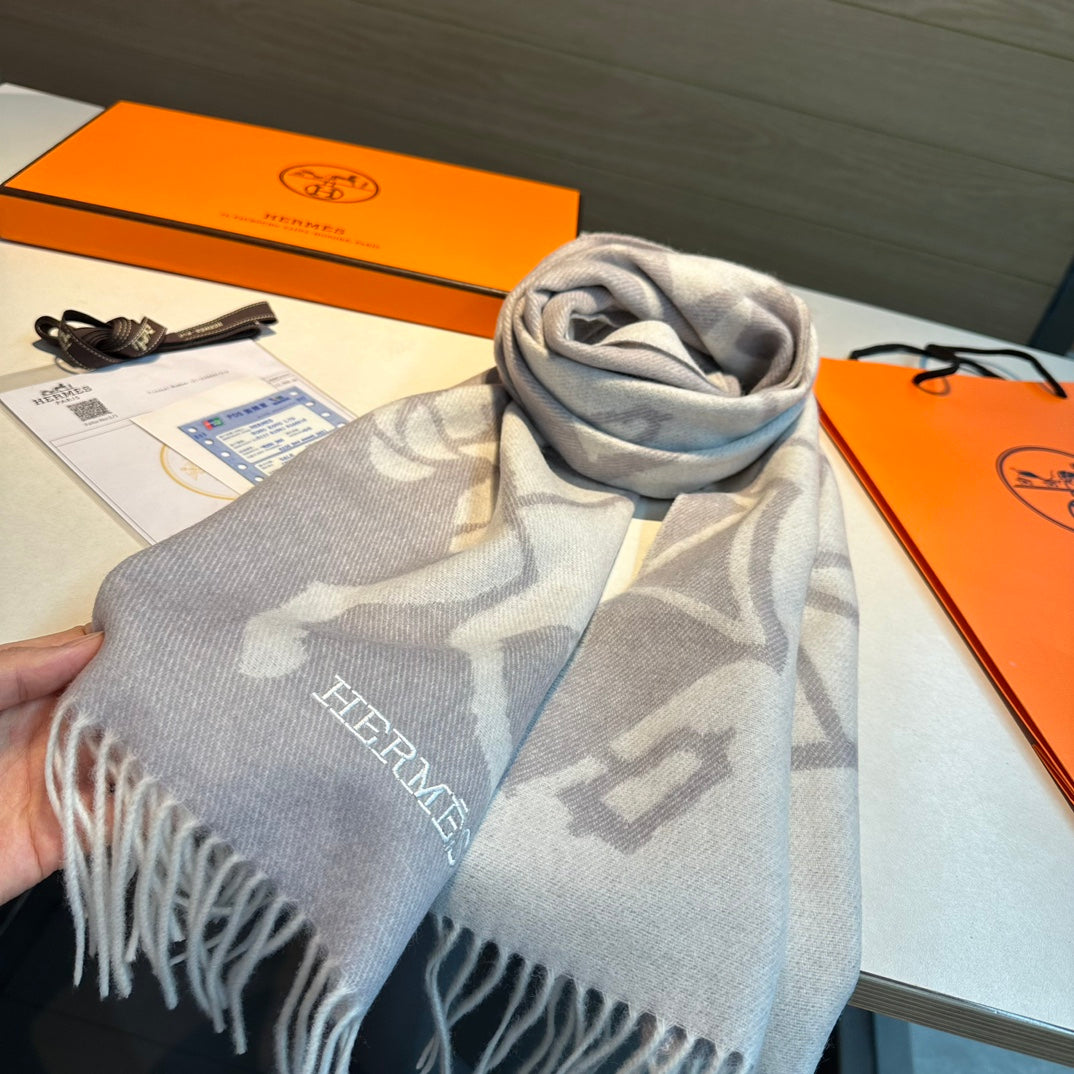 CASAQUE PORTE-CLEFS MUFFLER 180 CM LIGHT GRAY CASHMERE