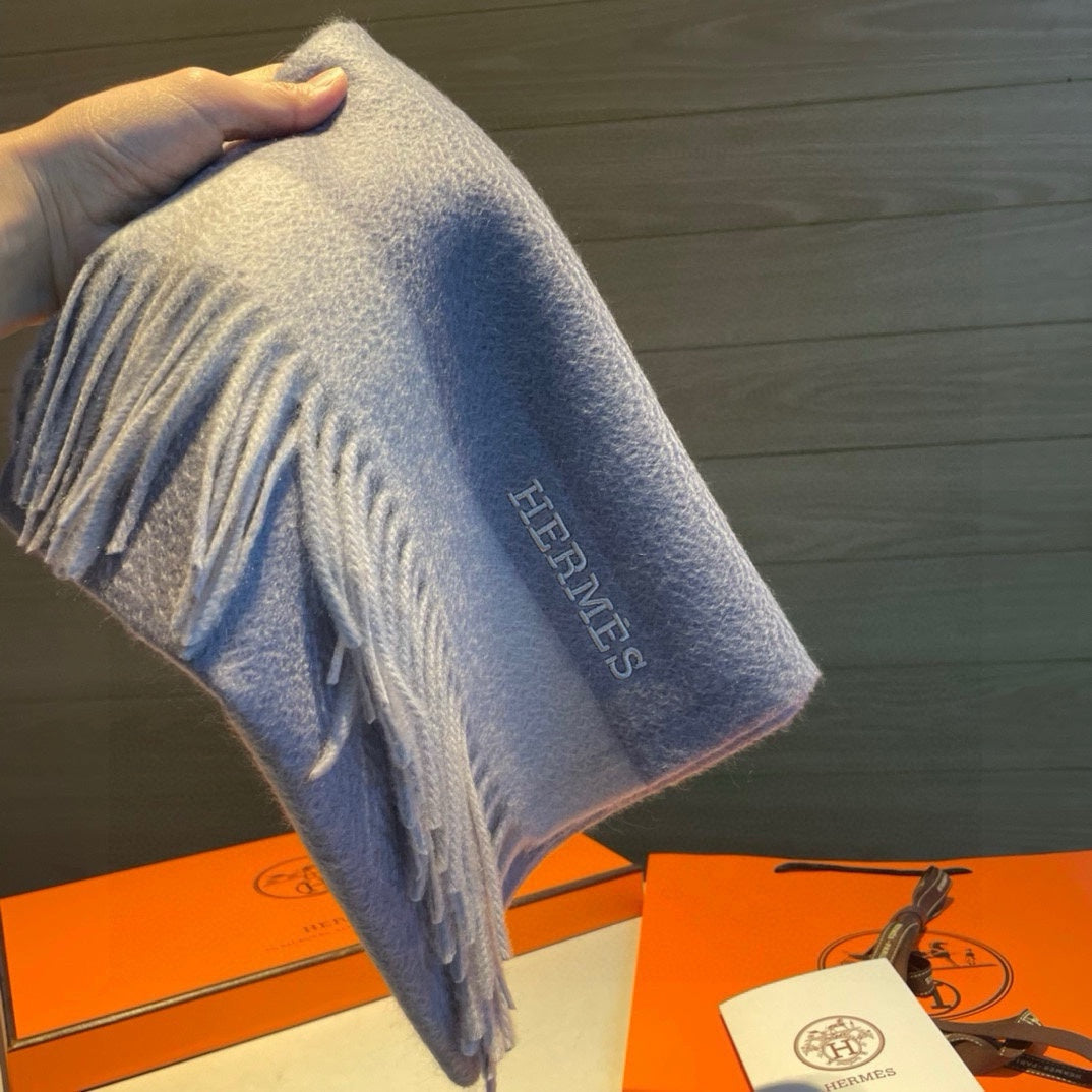 Scarf 180 CM In Grey Blue Mix Grey White Cashmere  398201