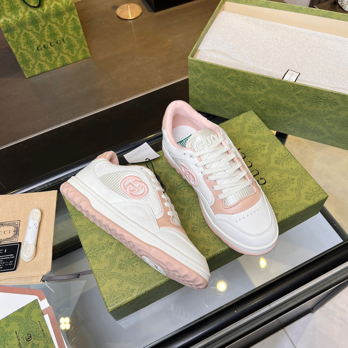 GG Men's MAC80 Sneaker White Pink Cowhide 523614