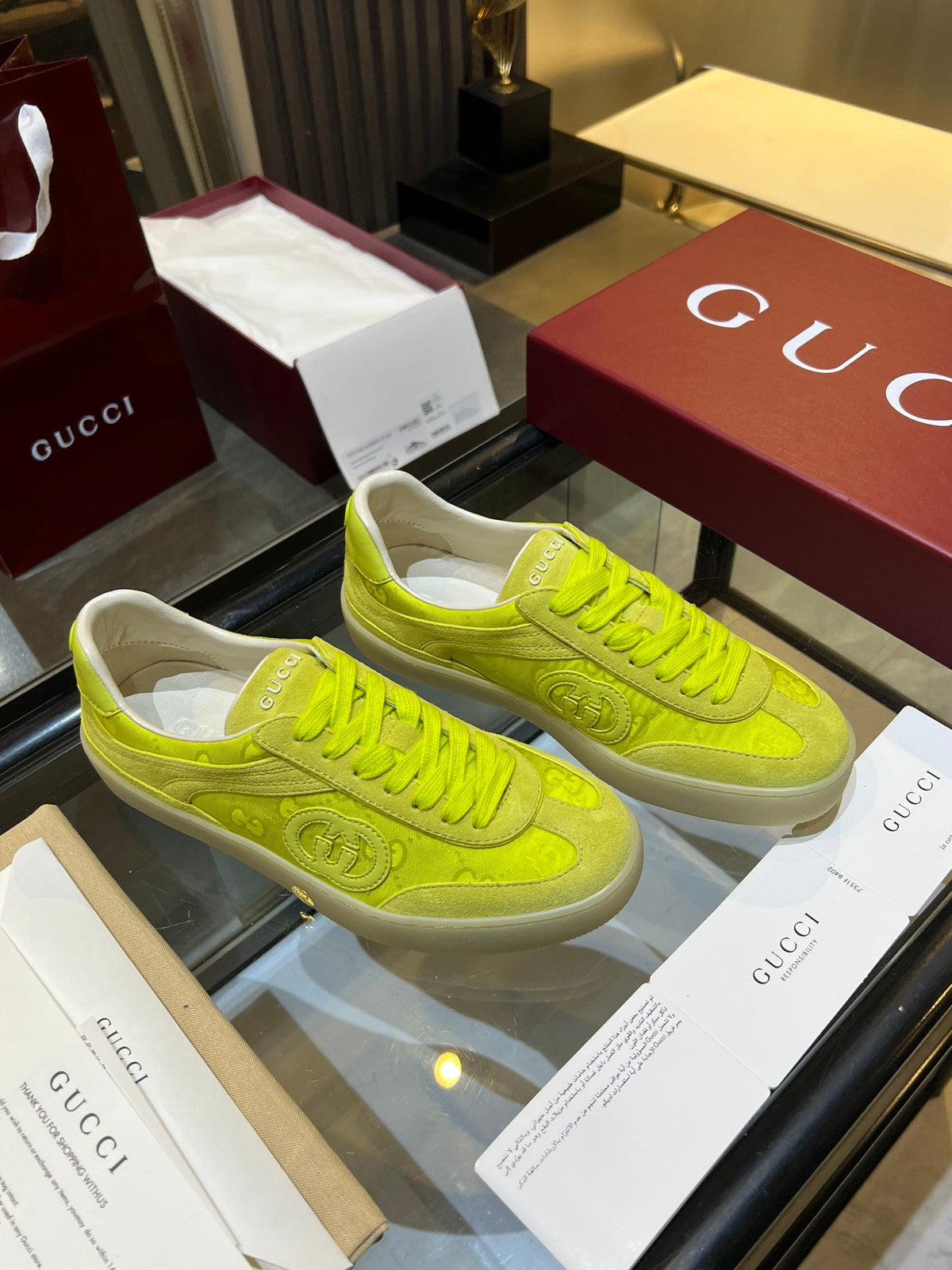 GG Men's G75 Sneaker Green Suede 756139