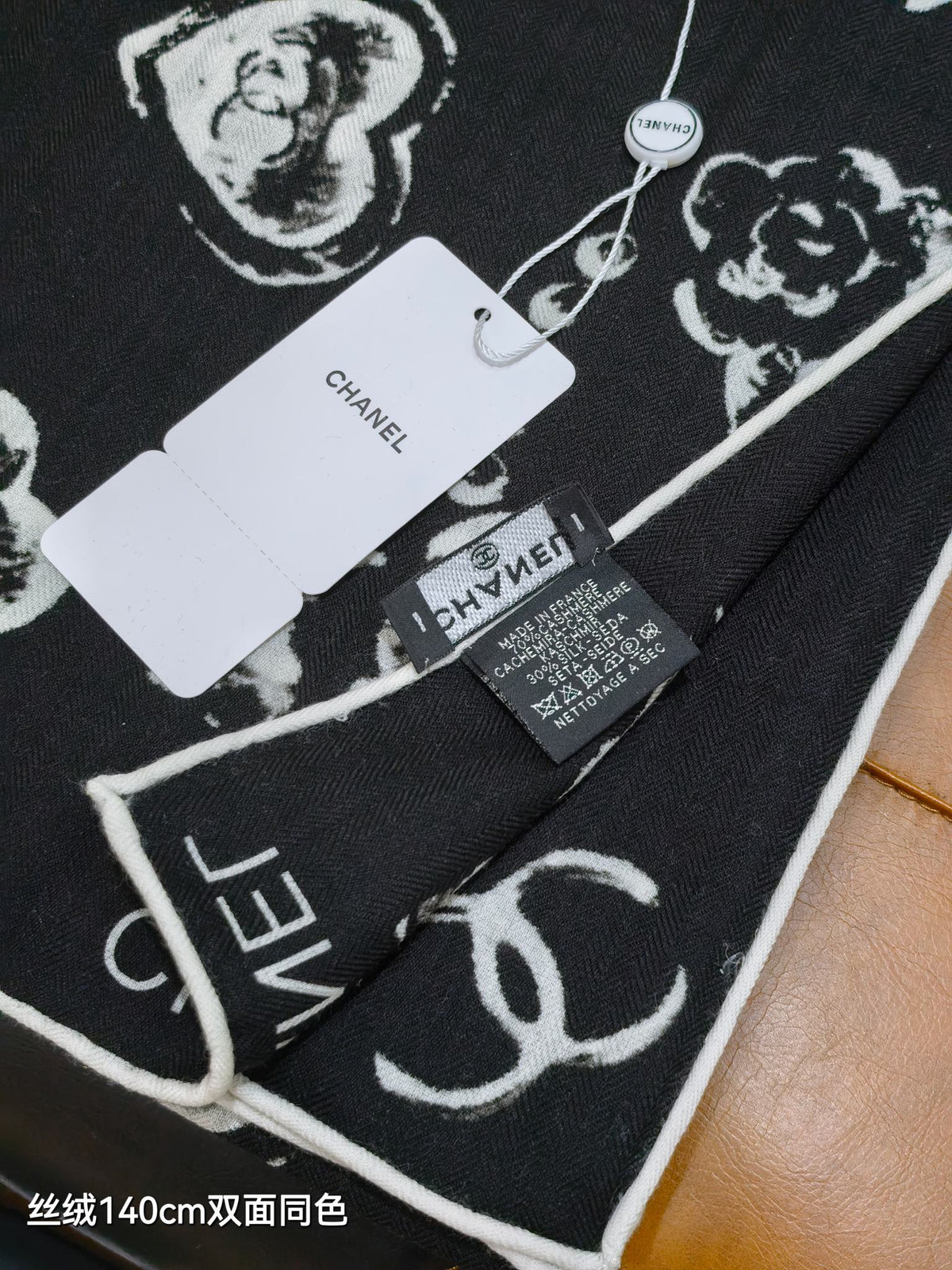CC 25  Scarf 140CM Black Cashmere 293088