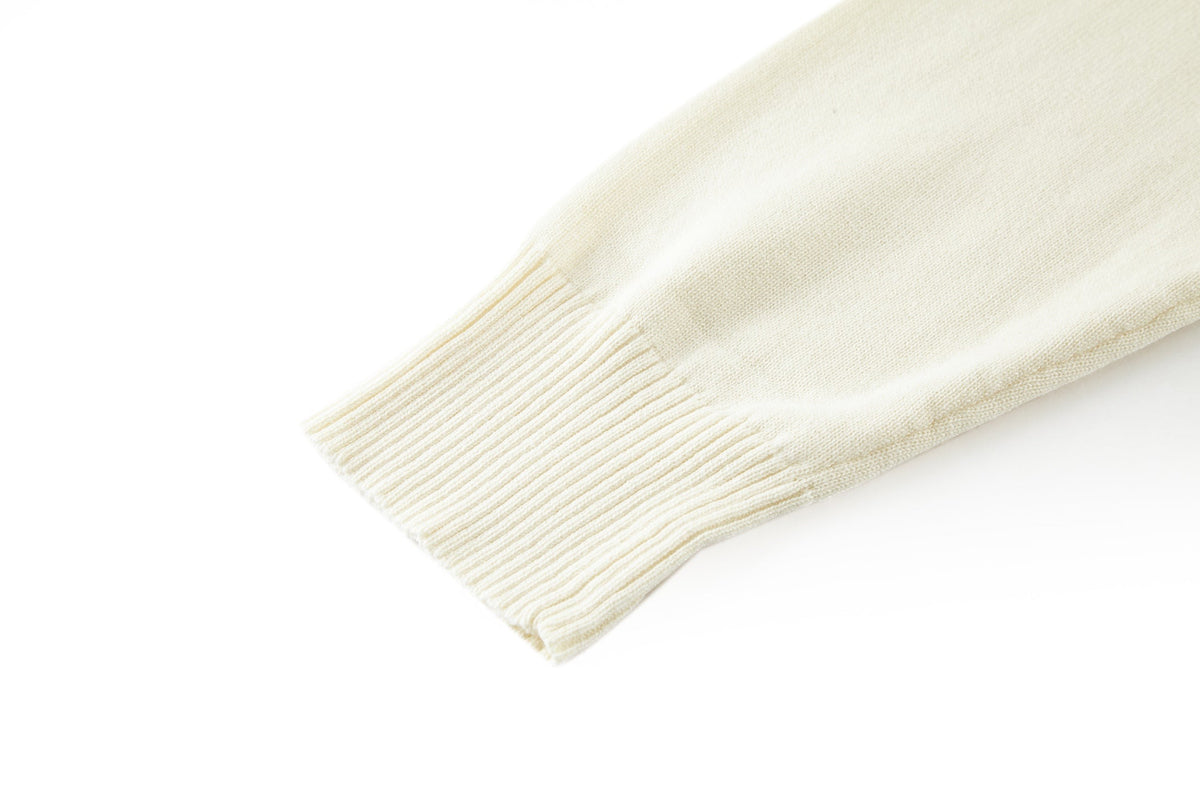 CD Embroidered Logo Sweater Beige Wool Cotton
