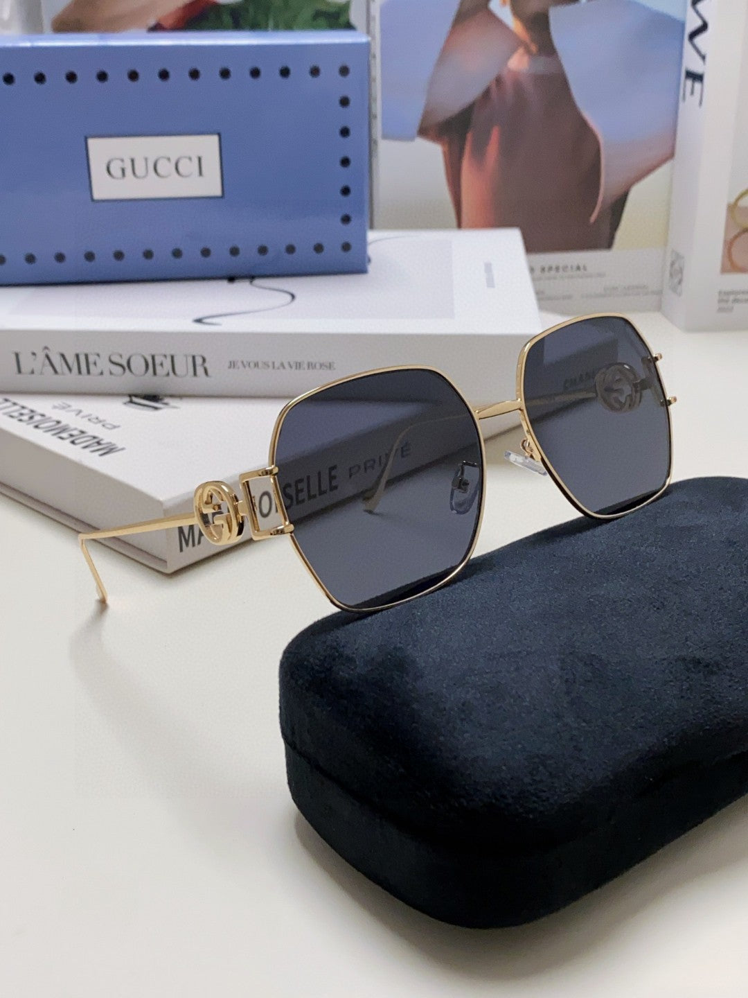 SQUARE FRAME SUNGLASSES 570217 IN METAL