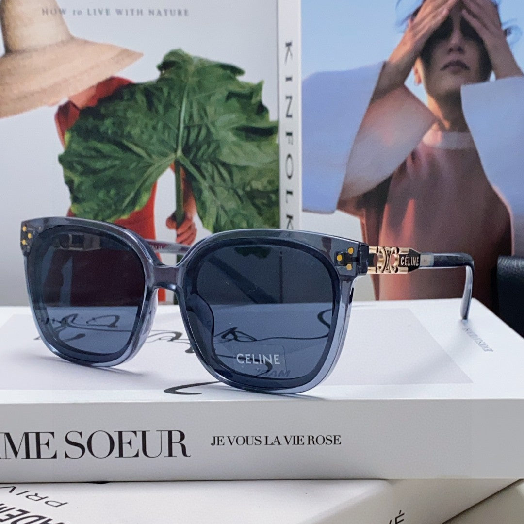 TRIOMPHE SUNGLASSES 573249 IN NAVY BLUE ACETATE METAL LOGO