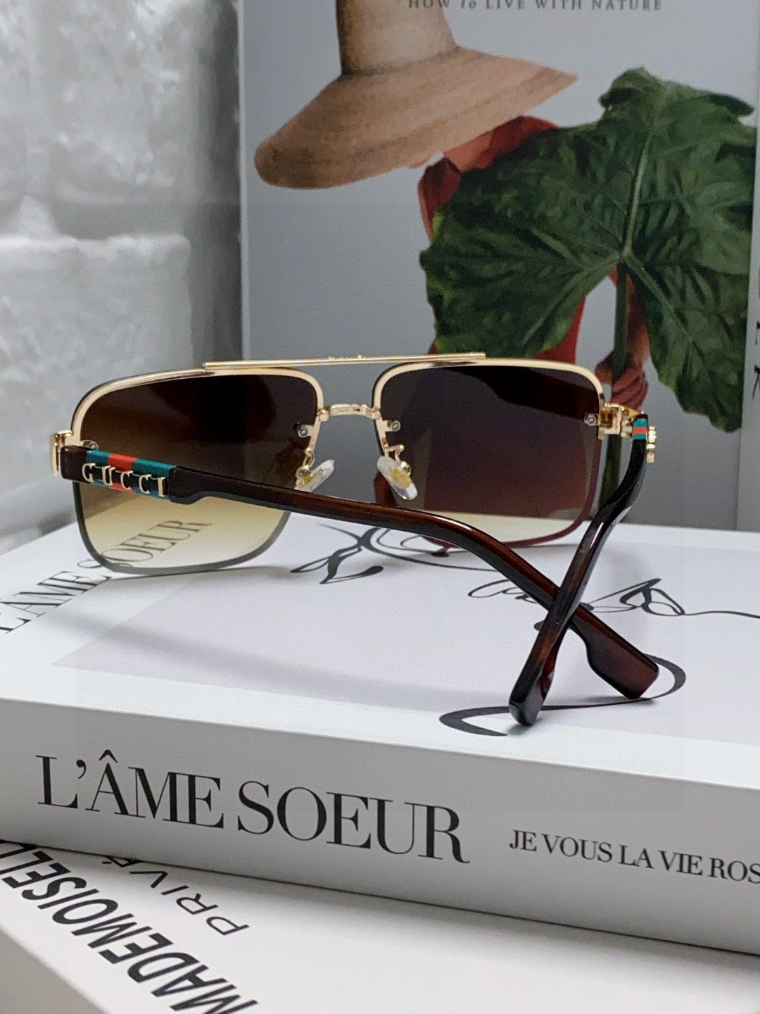 RECTANGULAR FRAME SUNGLASSES 576873 IN METAL