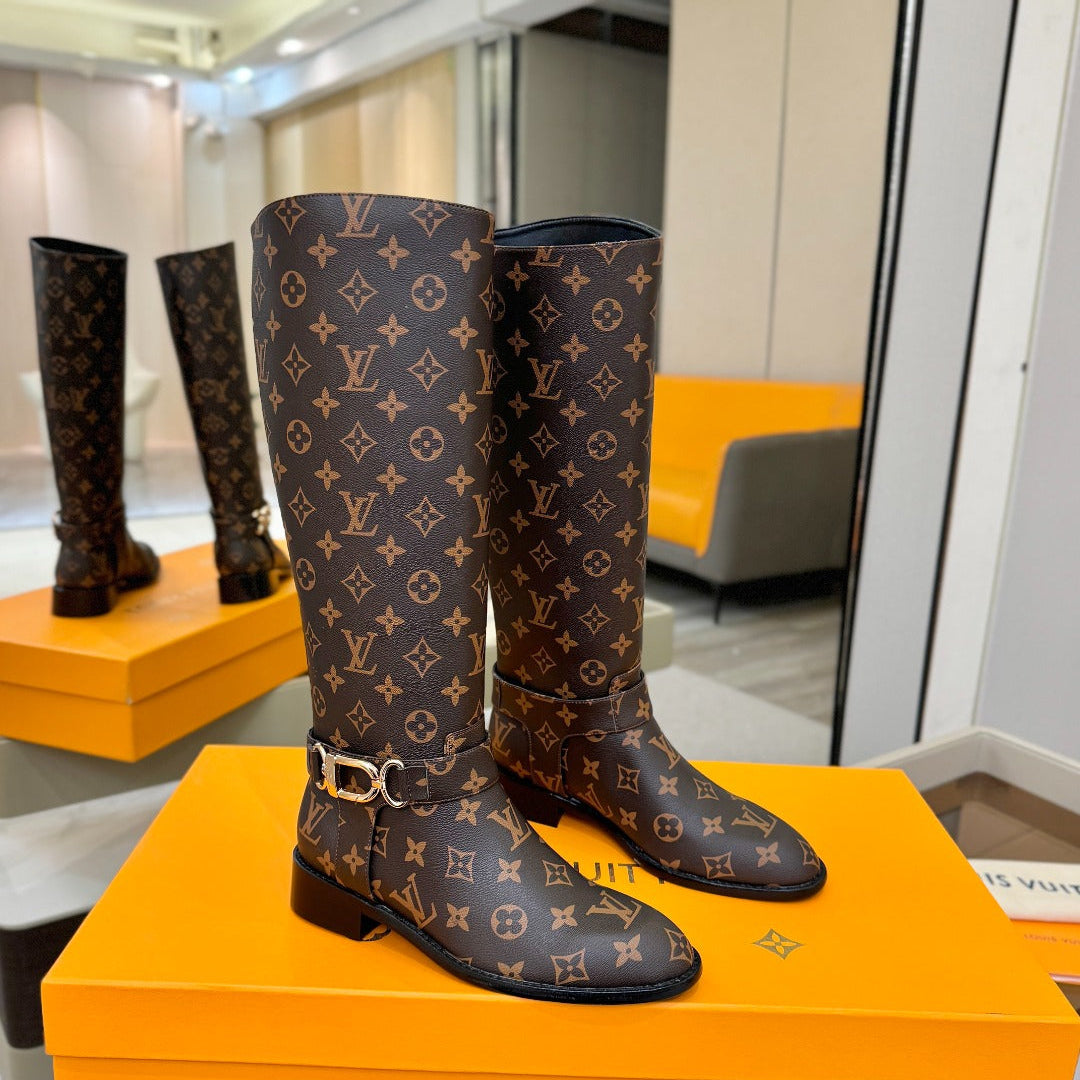 LV 25 Martin Boots 30 Monogram Brown Cowhide 573883