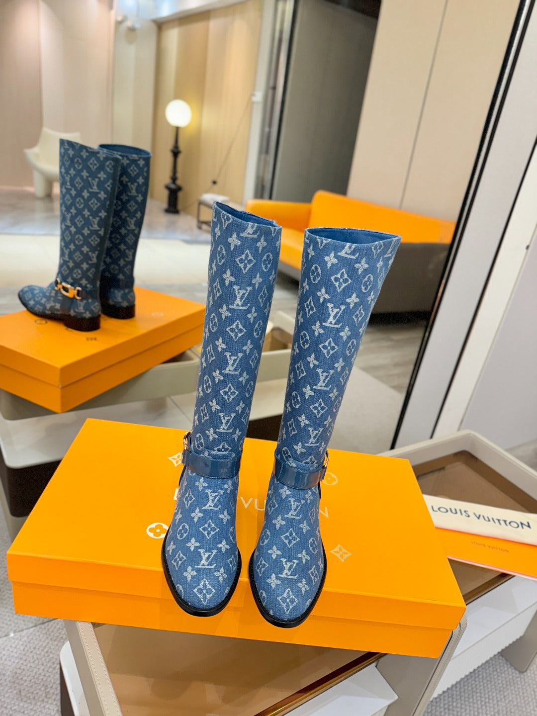 LV 25 Martin Boots 30 Blue Denim 573886