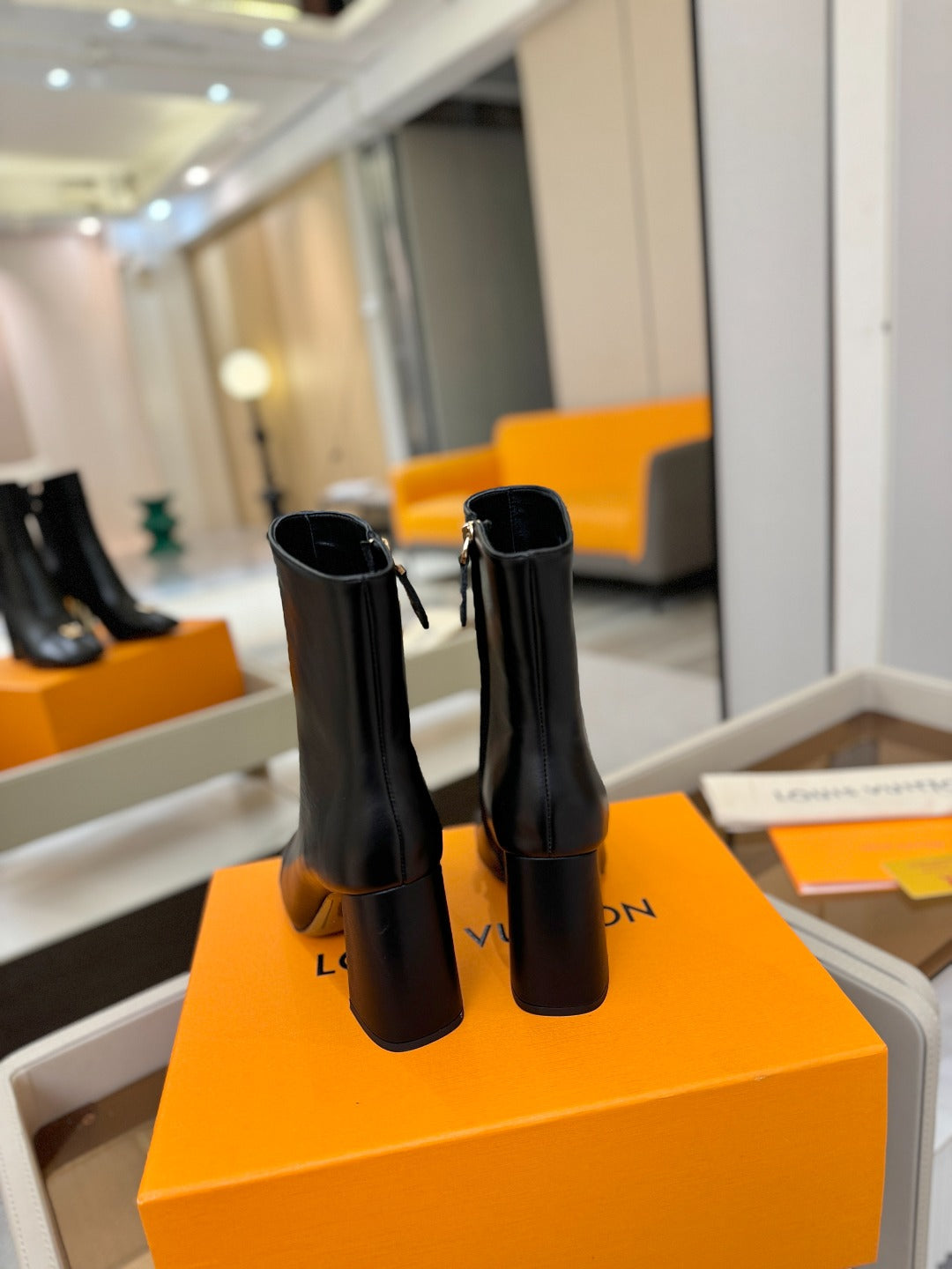 LV Ankle Boots 90 Black Sheepskin 573716